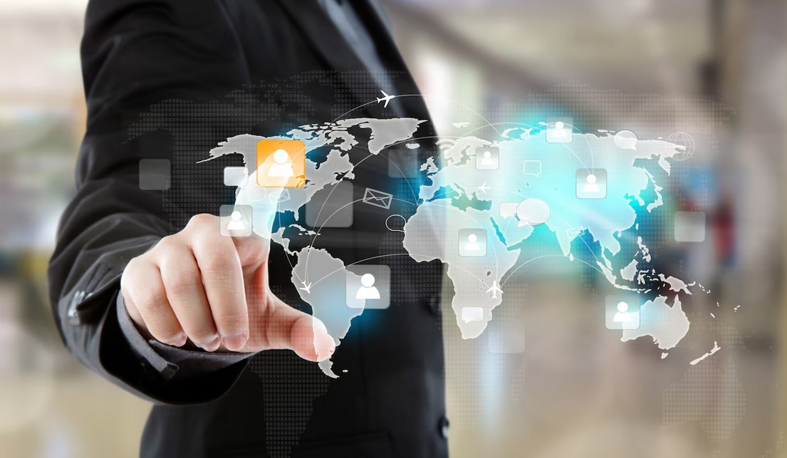 Unleashing Global Potential: The Imperative of Professional Retail Translation Services a person touching a virtual screen