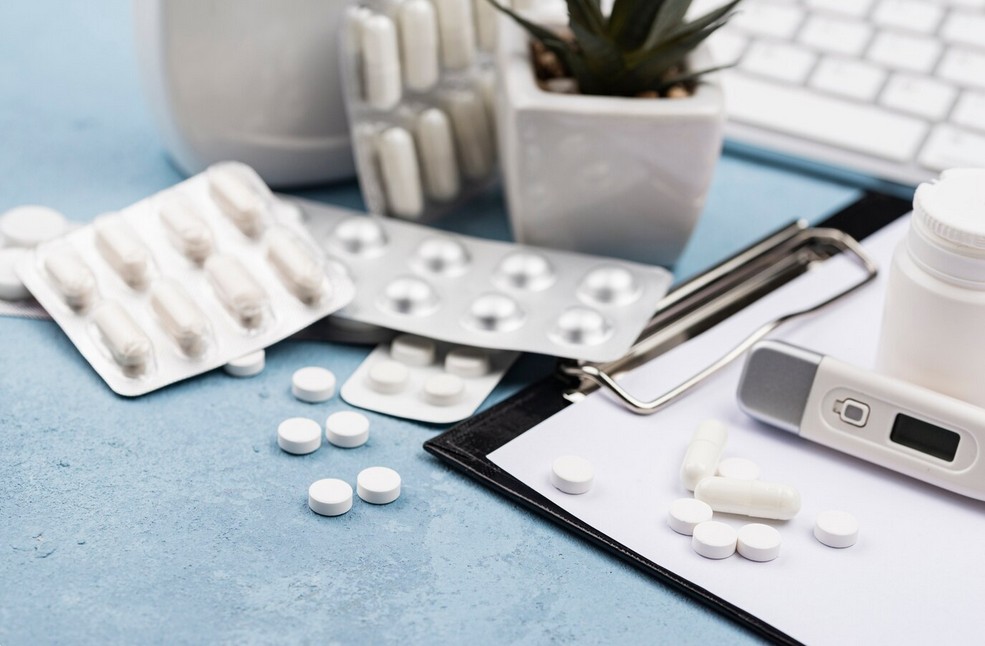 a close-up of pills