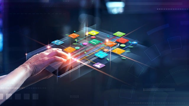 AI-Powered Localization: The New Frontier of Multimedia Translation. image showing a hand holding a social media elements icons