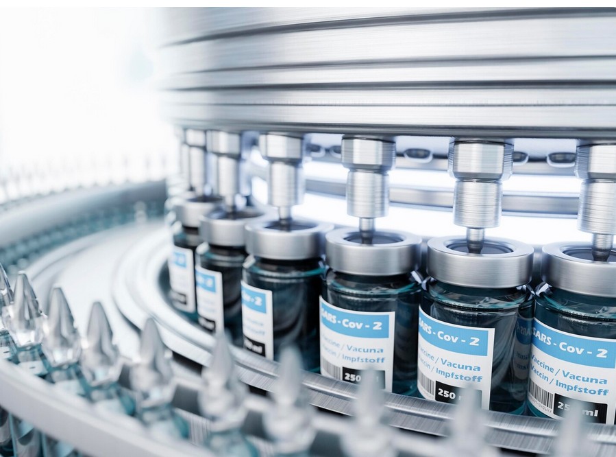 Eliminate Regulatory Risk: Secure Your Approval in the U.S., Europe, and Japan. a picture showing medicine bottles in a pharmaceutical factory