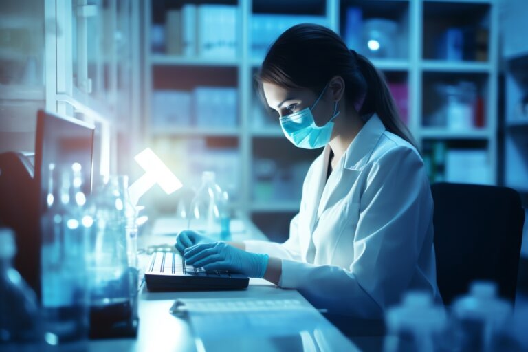 a professional working at a medical lab