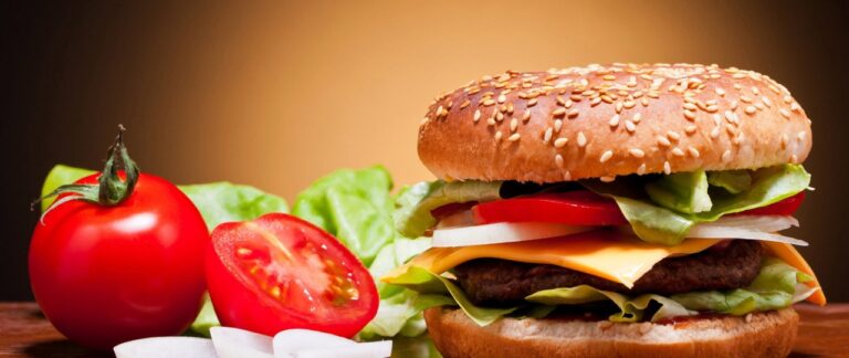 image showing vigitabels and hamburger