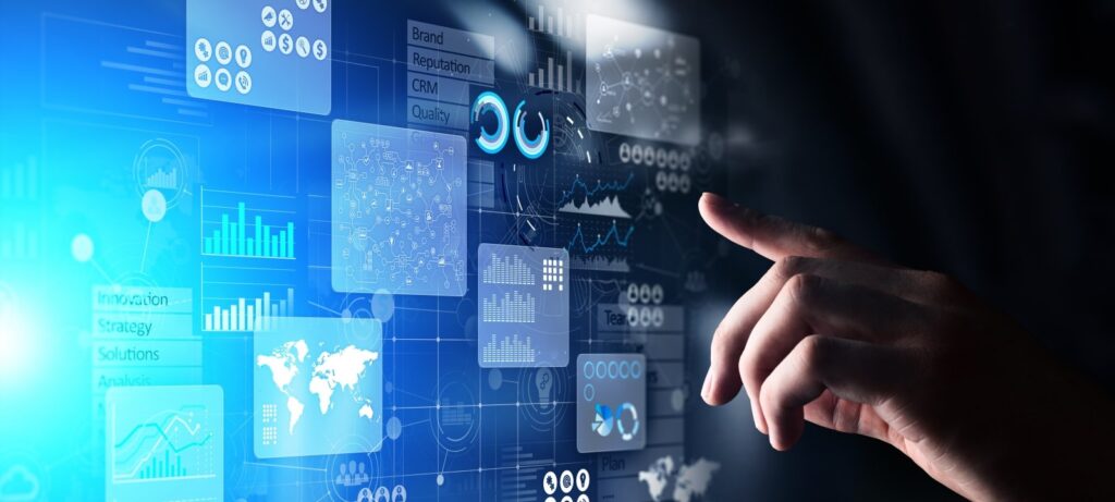 Beyond the Buzzwords: How to Evaluate a World-Class Medical Device IFU Localization Case Study. a hand touching a virtual screen which displays data and charts