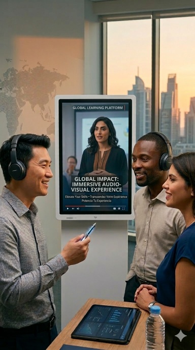 employees at online meeting